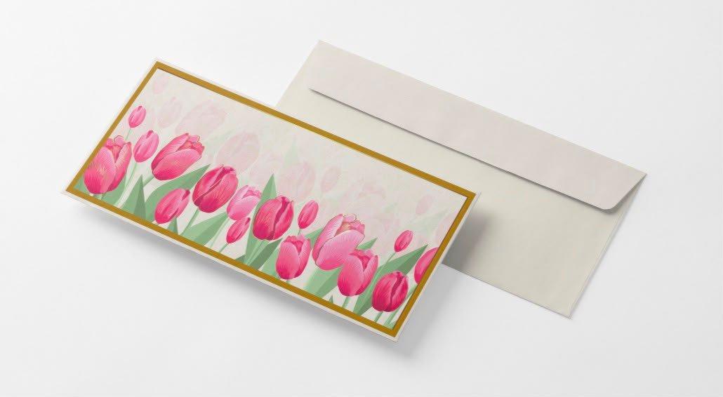 Pink Tulip Elegant Envelope